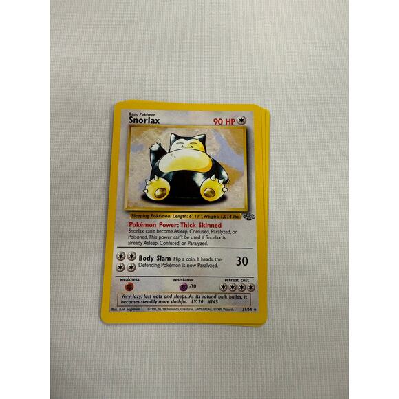 Snorlax Basic Pokémon 1999 Trading Card - Picture 1 of 2